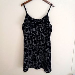 Sanctuary XL Sun Dress Button Front Black White Polka Dots